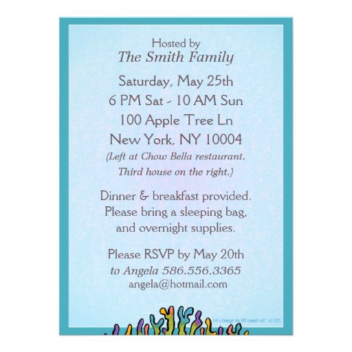 Slumber Party Manatee Turtle Off-Leash ArtÃ¢â€žÂ¢ Personalized Invitation