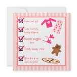 Slumber Party Pajamas Slippers Checklist Personalized Invites