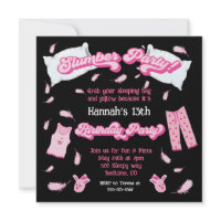 Slumber Party Pillow Fight Birthday Invitation
