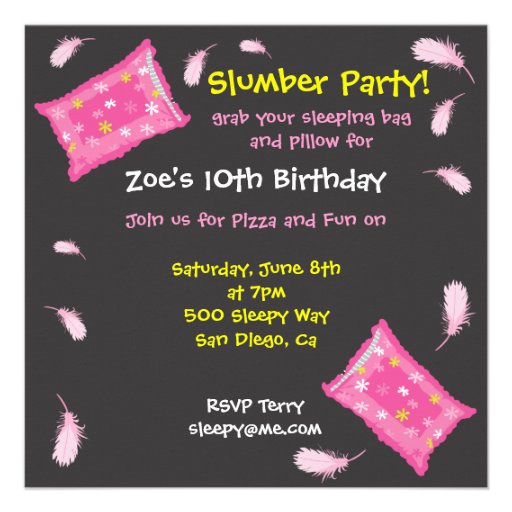 Slumber Party Pillow Fight Invitation