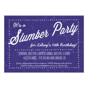 Slumber Party - Sleep Over Under the Stars Invite