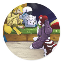 Slumber Party Round Stickers