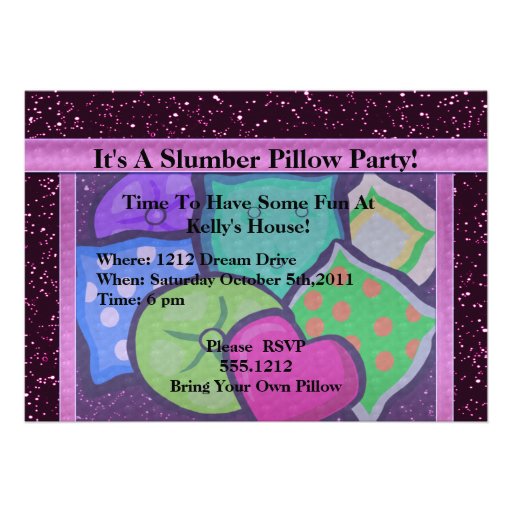Slumber Pillow Party Announcement (front side)