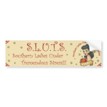 SLUTS Retro Tattoo Bumper Sticker