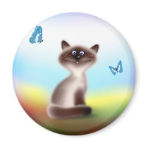 Sly Cat & Butterflies magnets by Lidusik Sly Cat & Butterflies magnets