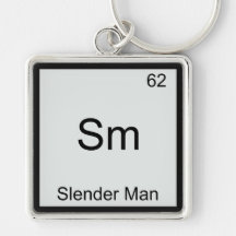 Sm - Slender Man Funny Chemistry Element Symbol Key Chains