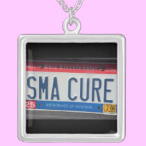 SMA CURE  license plate necklaces