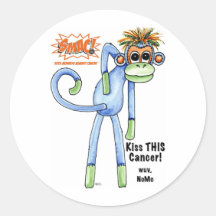 SMAC! Sock Monkeys Against Cancer Illustration Stickers