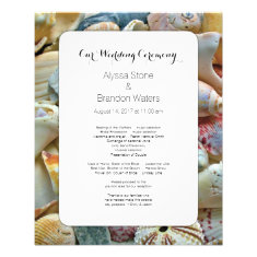   Small Beach Wedding Seashell Wedding Program Custom Flyer