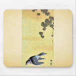 Small bird and grapes Ukiyoe mousepads