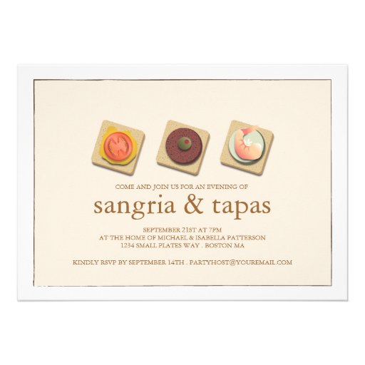 Small Bites Trio Sangria & Tapas Party Invitation