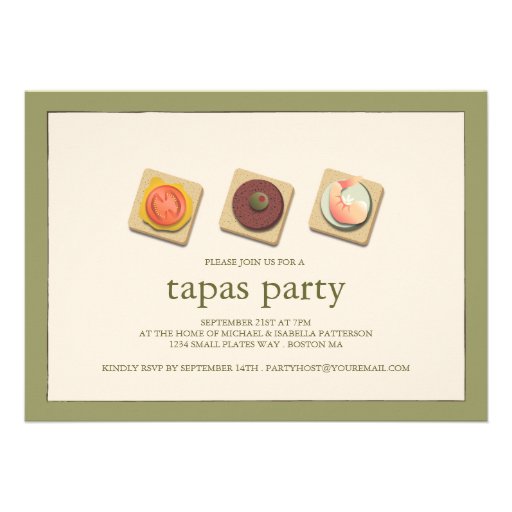 Small Bites Trio Tapas Party Invitation