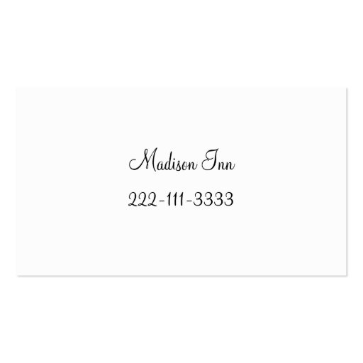 Small Black and White Wedding enclosure cards Business Cards (back side)