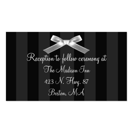 Small Black and White Wedding enclosure cards Business Cards