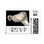 Small Black & White Calla Lily, RSVP stamp
