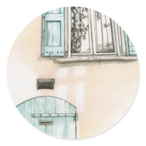 Small Blue Door Sticker