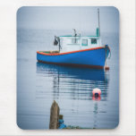 Small Blue Fishing Boat Mousepad