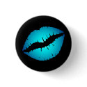 Small Blue Lips Button by annaleeblysse Small Blue Lips Button