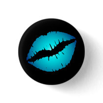 Small Blue Lips Button by annaleeblysse Small Blue Lips Button
