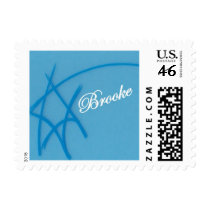 small Brooke stamp white name blue star