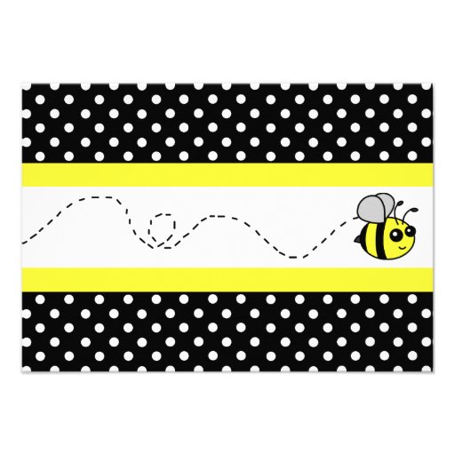 Small Bumble Bee Yellow Flat Thank You Note Cards Personalized Announcement