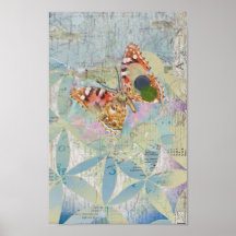 Small Butterfly Collage Poster