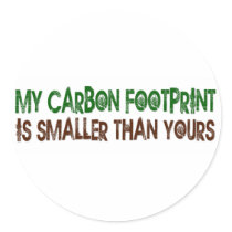 Small Carbon Footprint stickers by worldsfair Small Carbon Footprint stickers