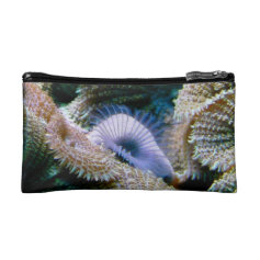 Small coral makeup bag