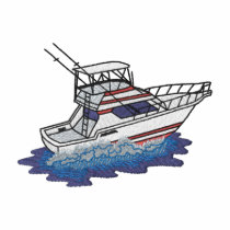 Small Deep- Sea Fishing Boat embroidered shirts by ZazzleEmbroidery Small Deep- Sea Fishing Boat embroidered shirts