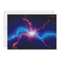 Small electro-charge over black background personalized invites