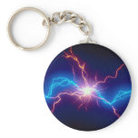 Small electro-charge over black background keychain