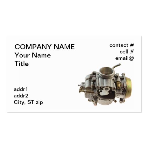 small engine carburetor business card template (front side)