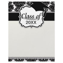 small flourish black white damask design customized letterhead