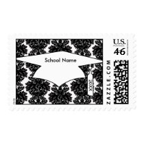 small flourish black white damask design stamps