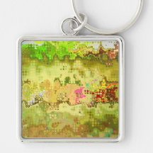 Small green squares premium keychain