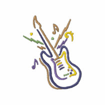 Small Guitar Design embroidered shirts