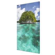 Small island in Palau, Micronesia Note the wave er Stretched Canvas Prints
