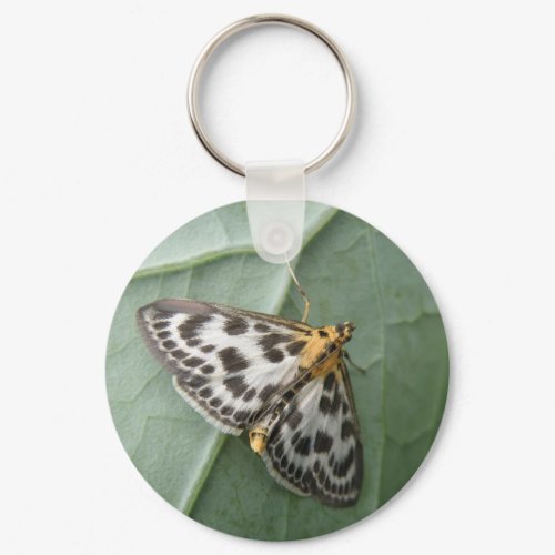 Small Magpie Moth Keychain keychain