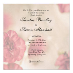 Small Pink Flowers Wedding Invitations