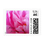 Small Pink Peony Postage Square stamp