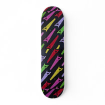 Small plastic toy saws in different colors skateboards