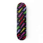 Small plastic toy saws in different colors skateboards