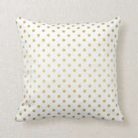 Small Polka Dots Pattern | Gold and White Pillow