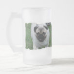 Small Pug Puppy Frosted Beer Mug