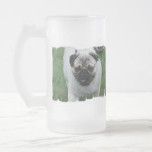 Small Pug Puppy Frosted Beer Mug