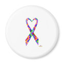 Small Puzzle Pieces Heart Shaped Awareness Ribbon magnets