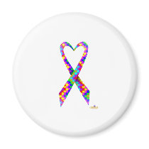 Small Puzzle Pieces Heart Shaped Awareness Ribbon magnets by awareness Small Puzzle Pieces Heart Shaped Awareness Ribbon magnets