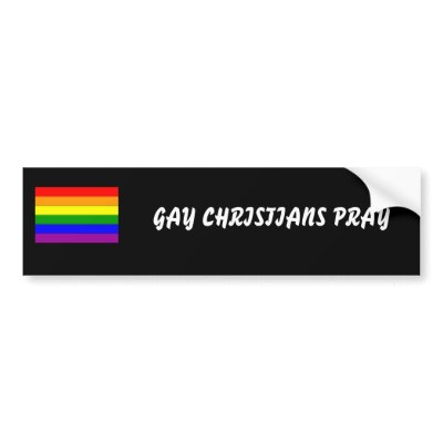 small rainbow flag, GAY CHRISTIANS PRAY Bumper Stickers by gaychristian