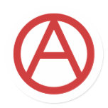 Small red anarchy sticker