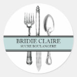 Small Round Elegant Cutlery Stickers